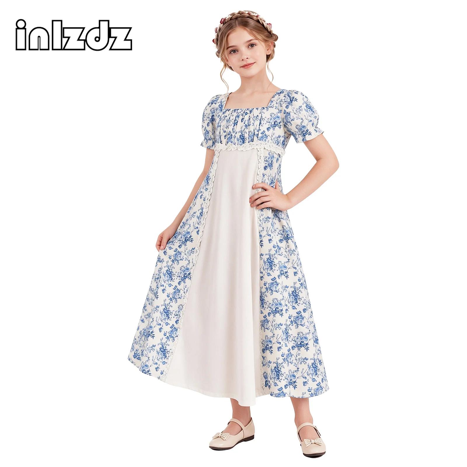 Lace Dress - Kids Girls Renaissance Medieval Dress Square