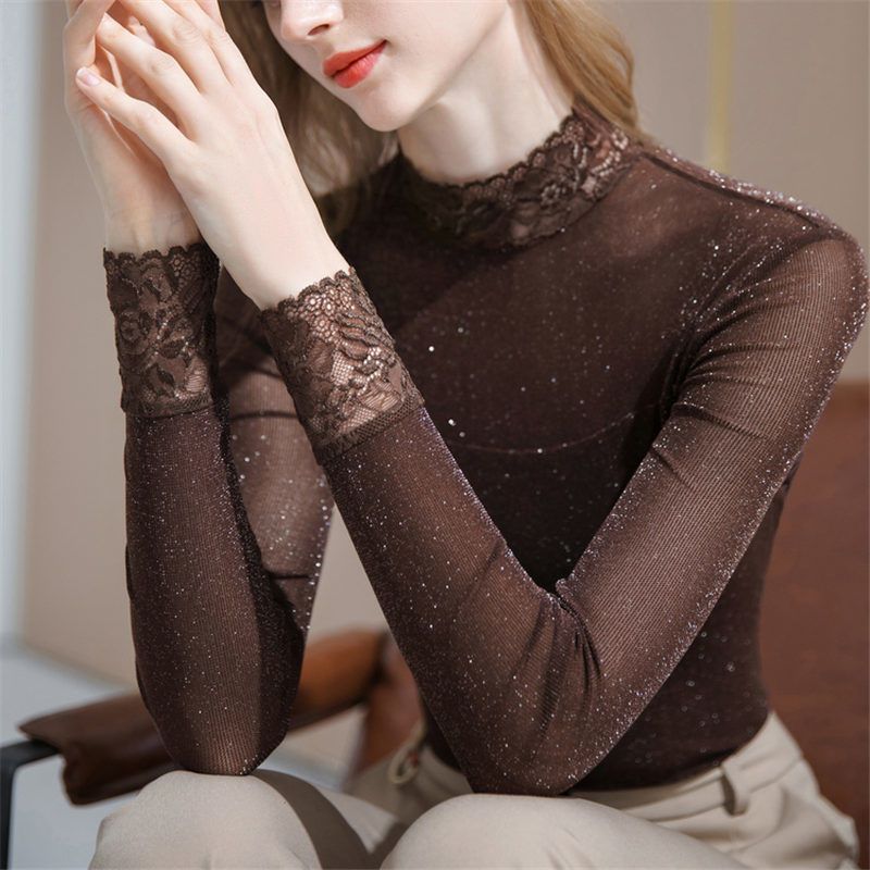 Fashion Gauze Bright silk Spli - Silk Blouse 评论和价格