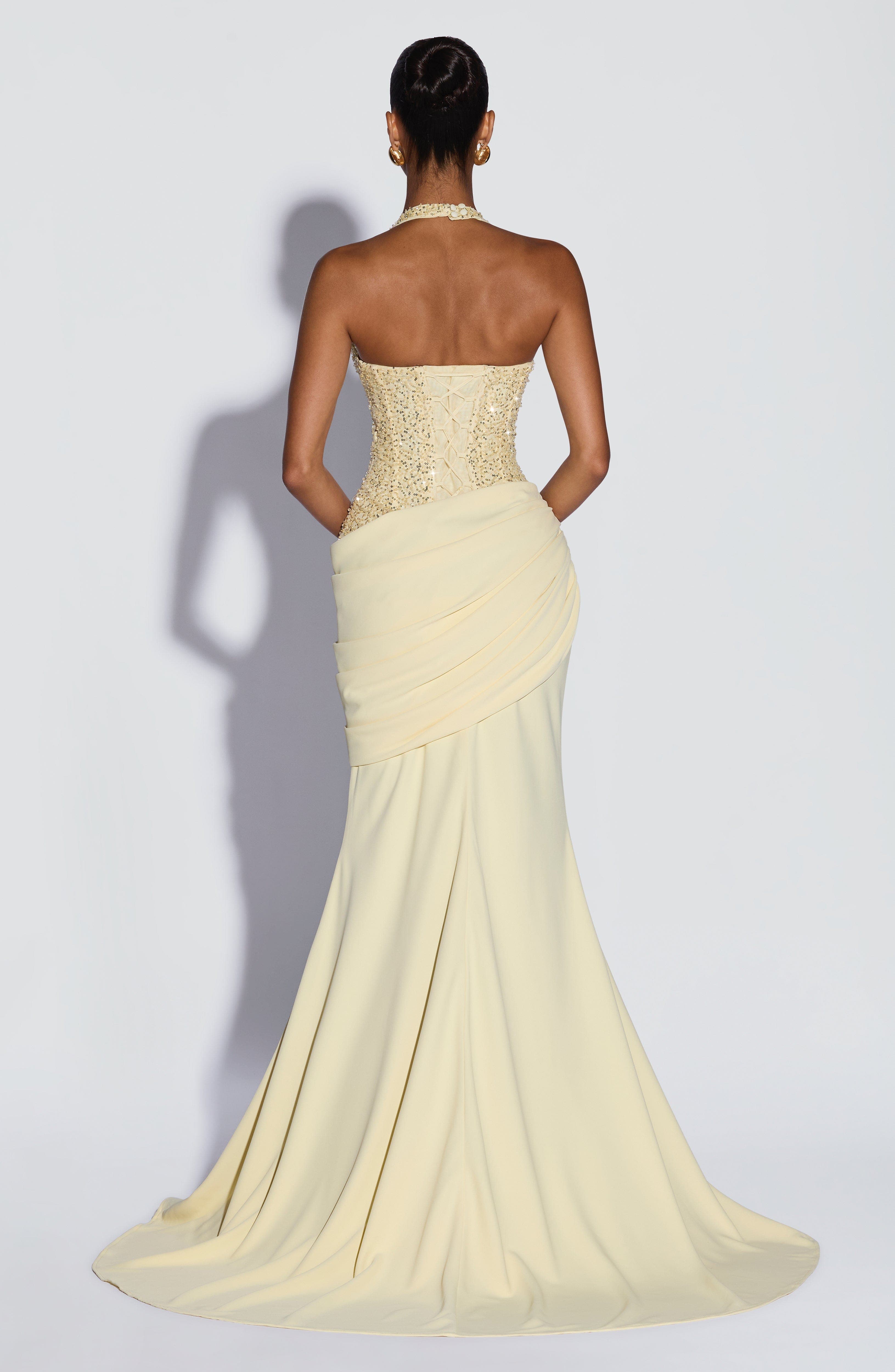 Luxury Halter V Sequin Maxi Go - Evening Gown 评论和价格