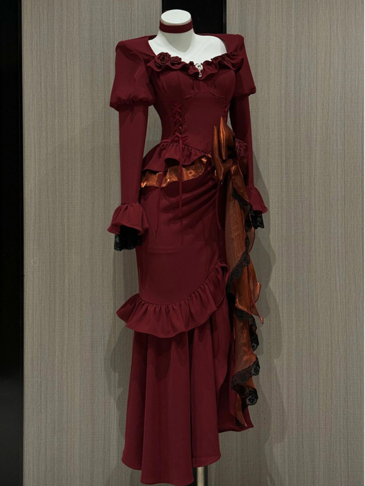 Spring Red Vintage Dress Women - Women'S Red Formal Wear 评论和价格