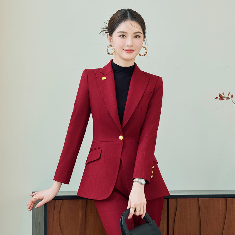 Red Suit Set for Women, Autumn - Women'S Red Formal Wear 评论和价格