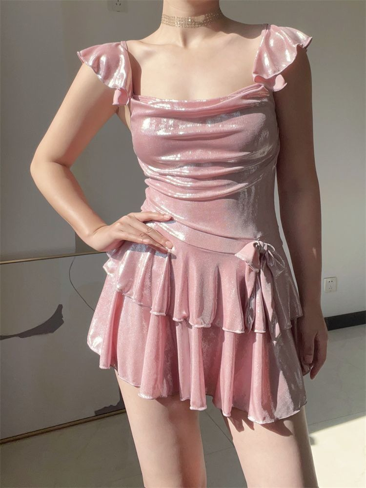 Flattering Shiny Pink Swimwear - Womens Suit 评论和价格